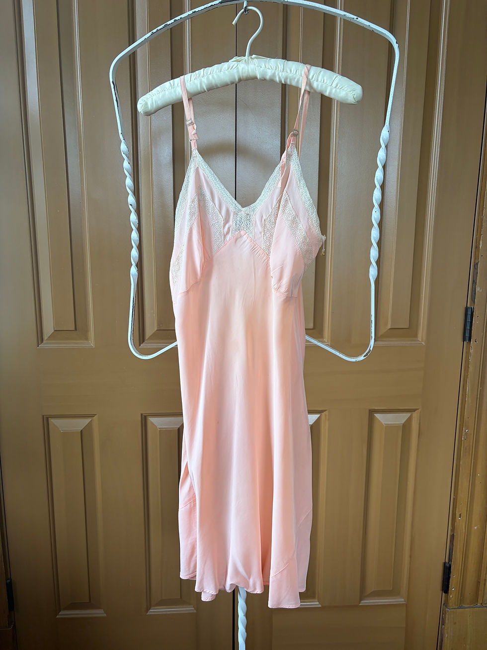 Thumbnail: 1920's Pink Blush Silk/Rayon Bias Cut Short Gown