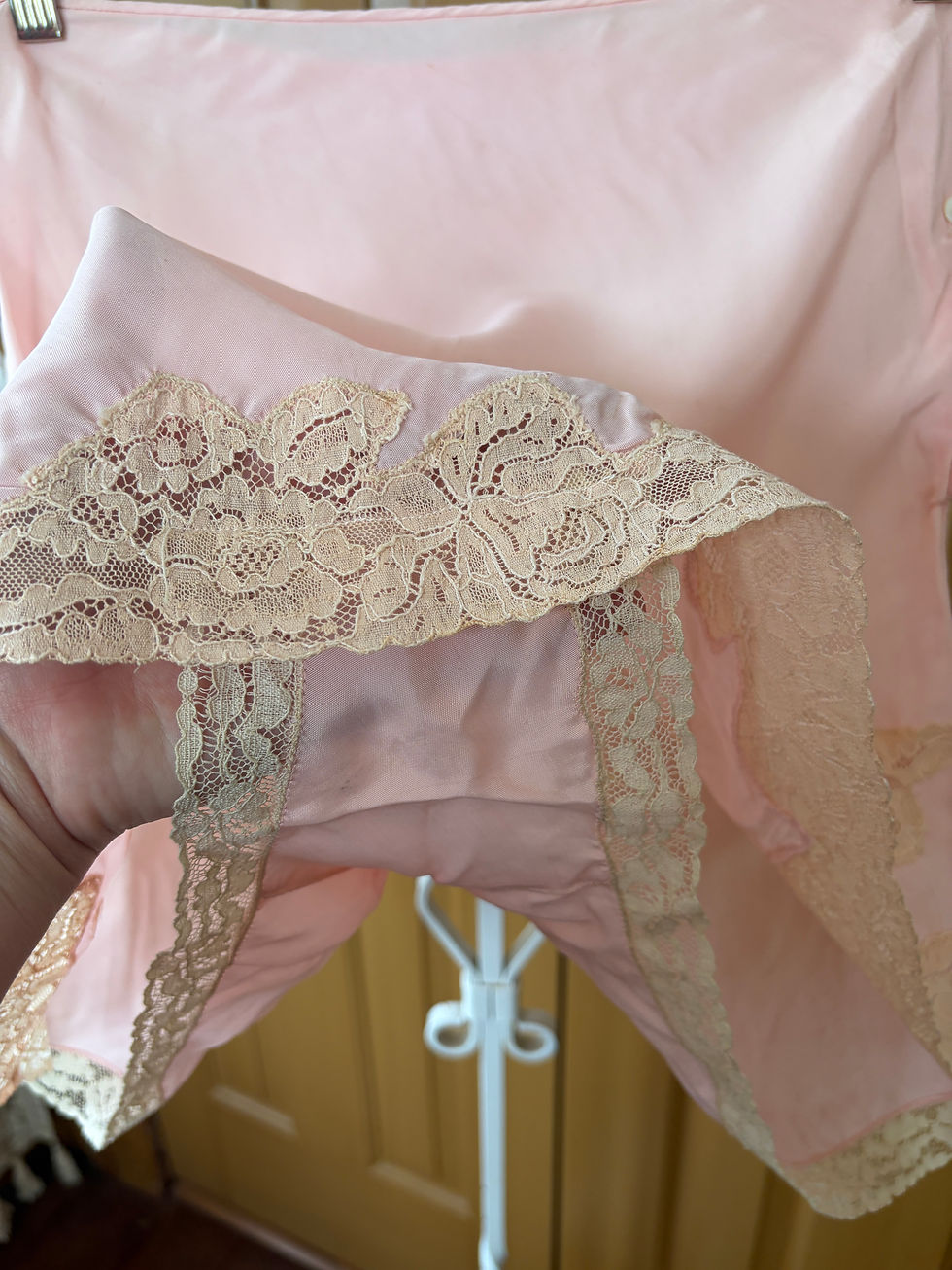 Thumbnail: 1920's Pink Lace Tap Pant