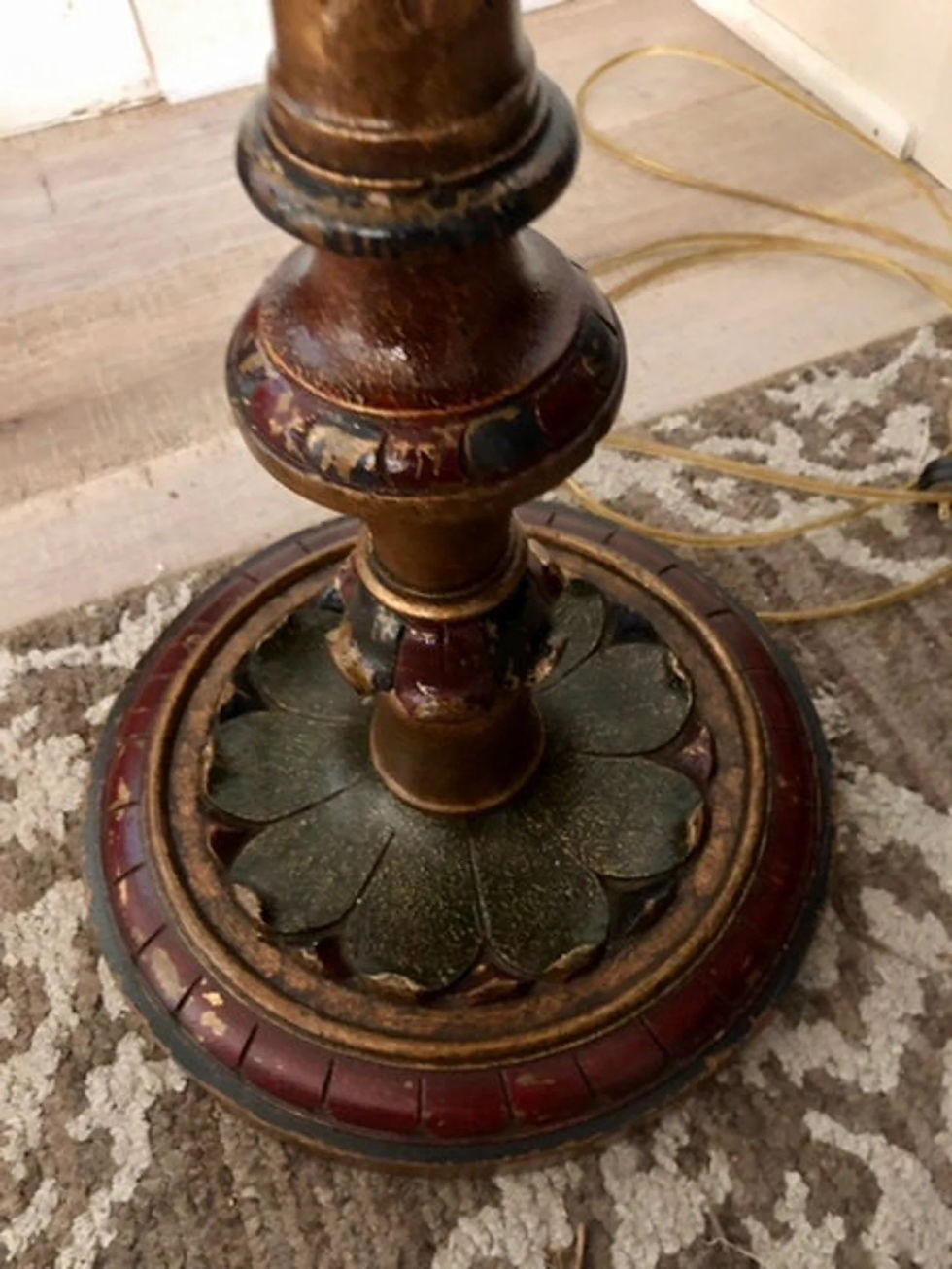 Thumbnail: SOLD Handmade Peacock Lampshade Large Floor Lamp