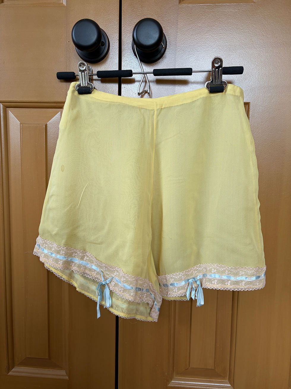 Thumbnail: Antique 1920's Yellow Crepe Tap Pant