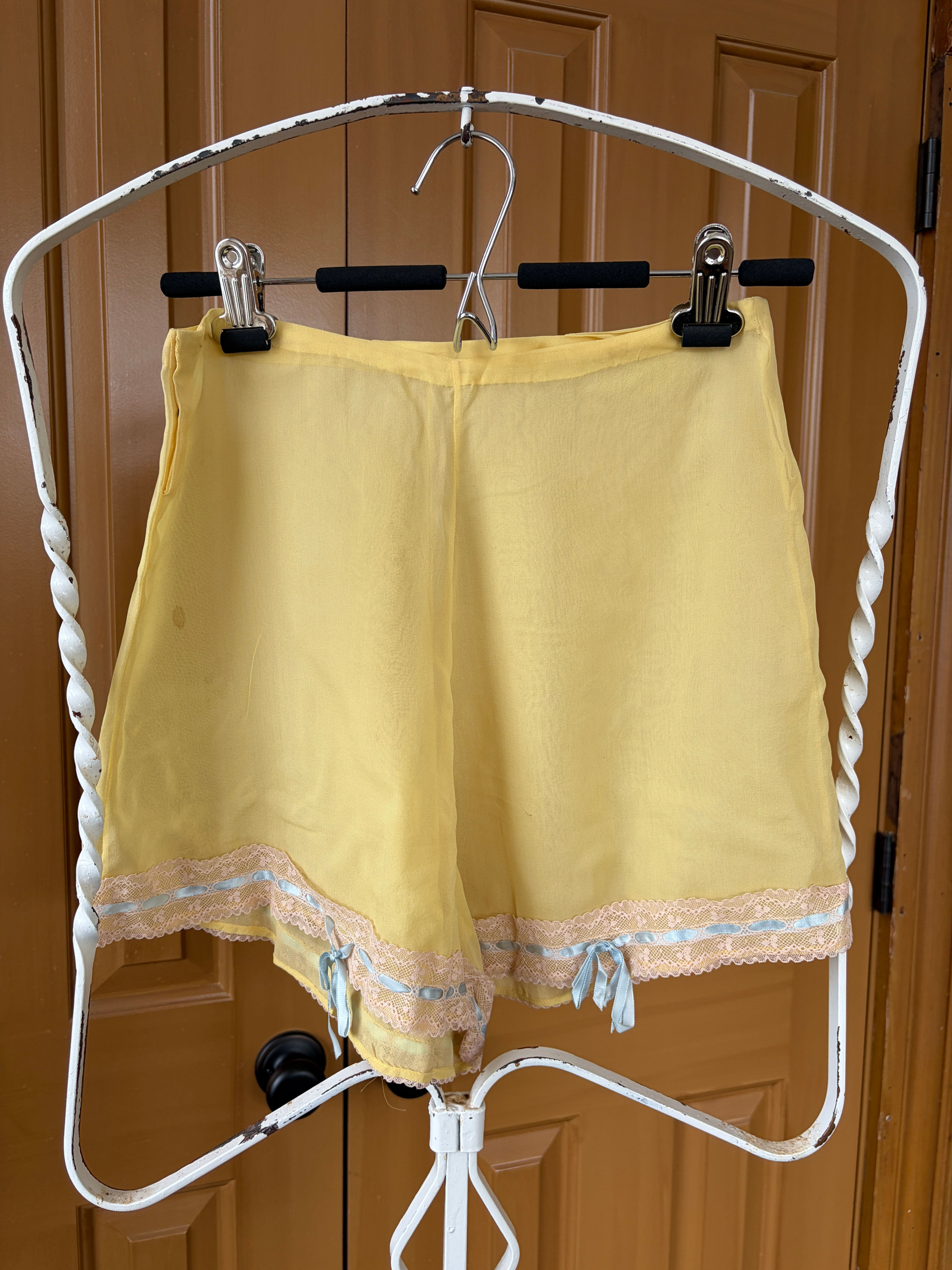 Antique 1920's Yellow Crepe Tap Pant