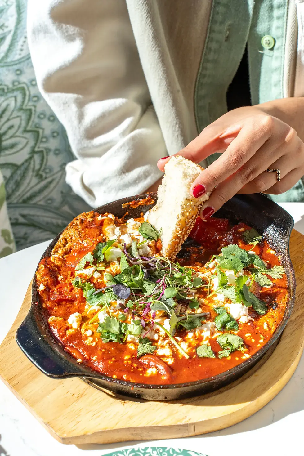 Enjoy a delicious Shakshuka as part of the best breakfast Downtown Miami at Café Bastille