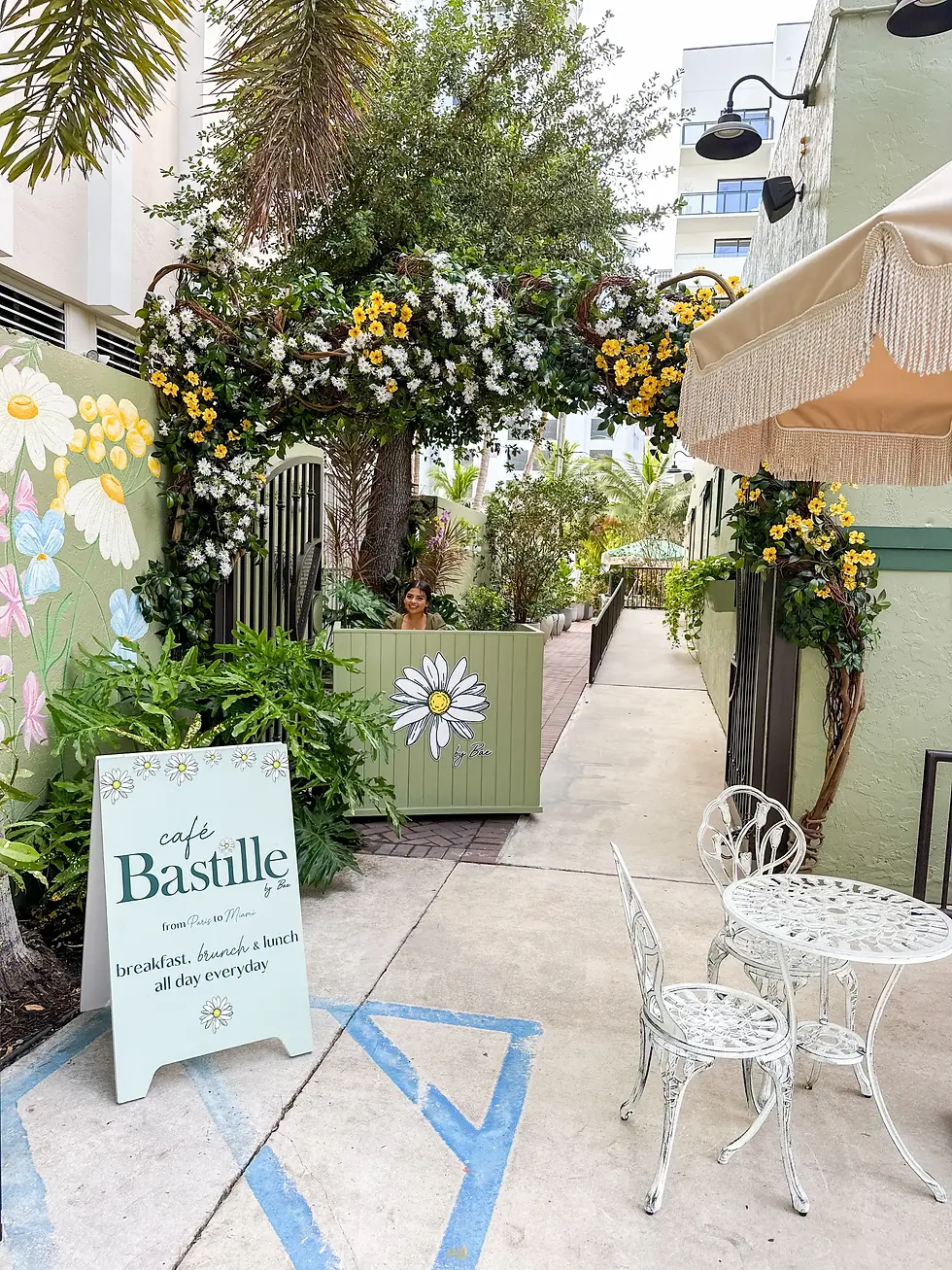 Exterior storefront of Café Bastille Fort Lauderdale on SE 1st Street, one of the best breakfast restaurants in Fort Lauderdale