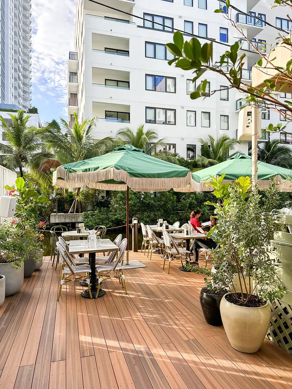 Stunning exterior views at Café Bastille, a top restaurant for the best brunch with a view in Fort Lauderdale