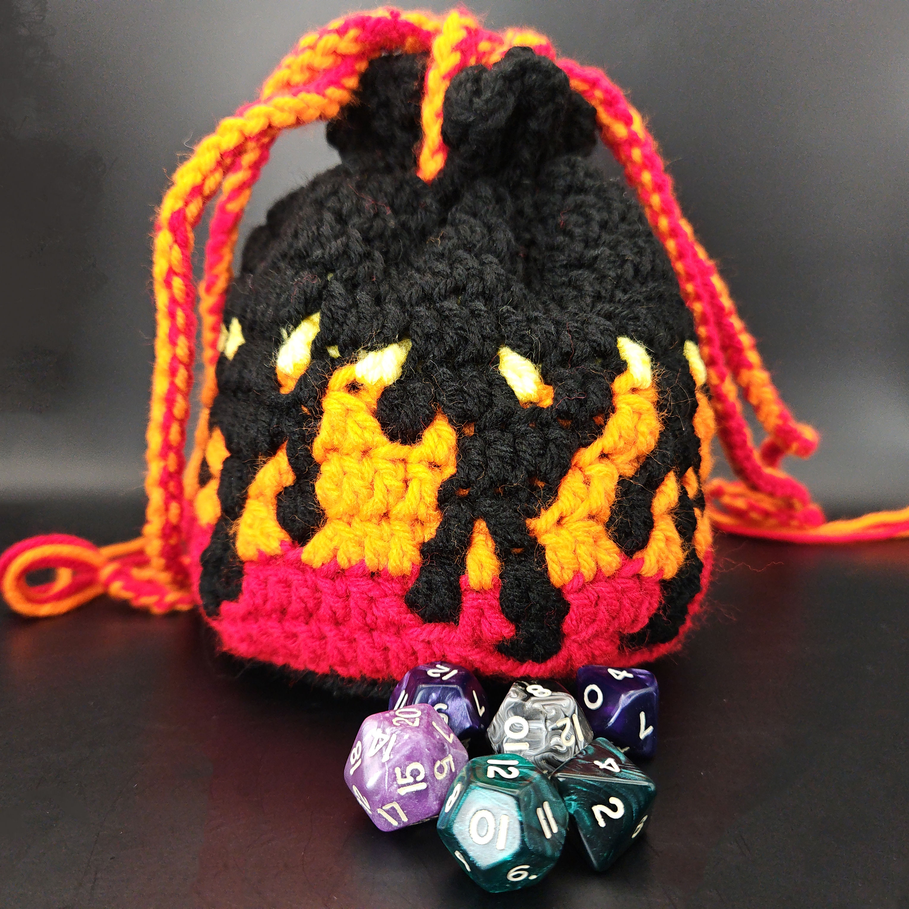 Custom Mosaic Crochet Dice Bags
