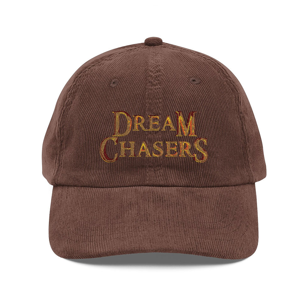 Thumbnail: Dream Chasers Embroidered Corduroy Cap — Vintage Rust Baseball Hat