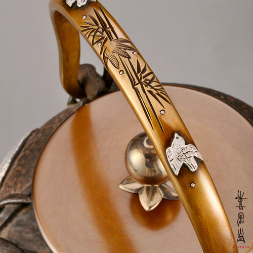 蘭に蟹鉄瓶 | 喜泉堂