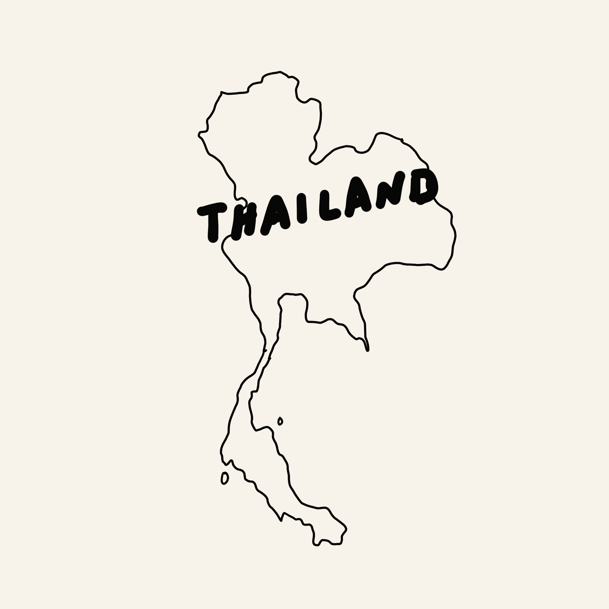 A gif of the outline of the map of Thailand.