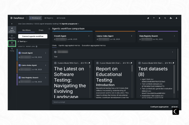 Avaliando e comparando Agentes