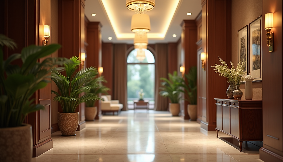 lobby hallway of a luxury hotel