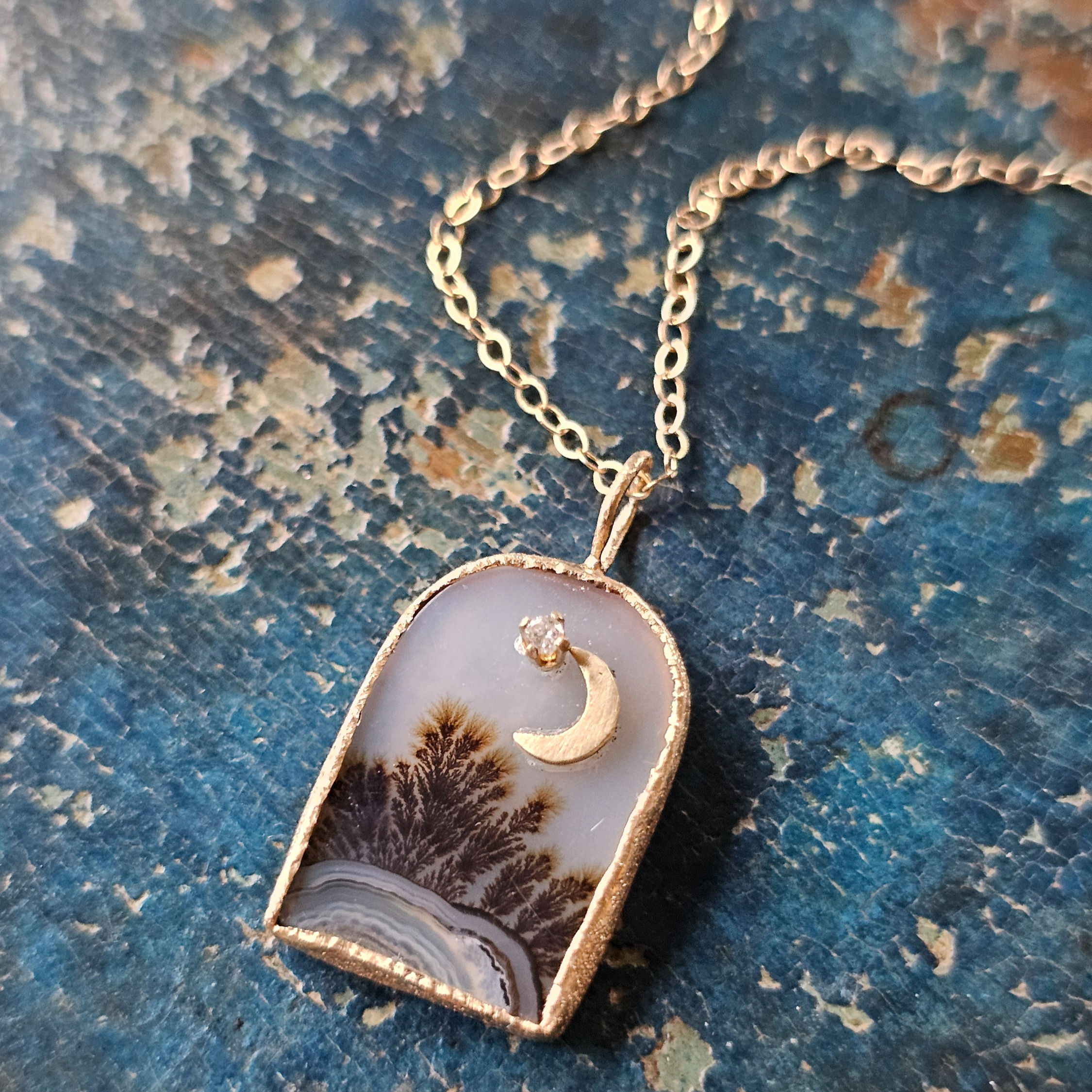 Night Portal Dendritic Pendant