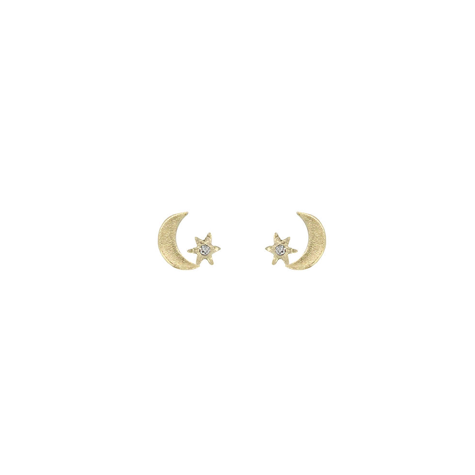 AMULET CRESCENT STAR STUDS