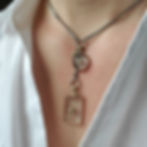 Thumbnail: TOGGLE HAND CHARM HOLDER DOUBLE NECKLACE