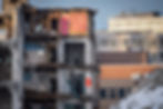 Building being torn down in Tromsø, where kittiwakes were nesting