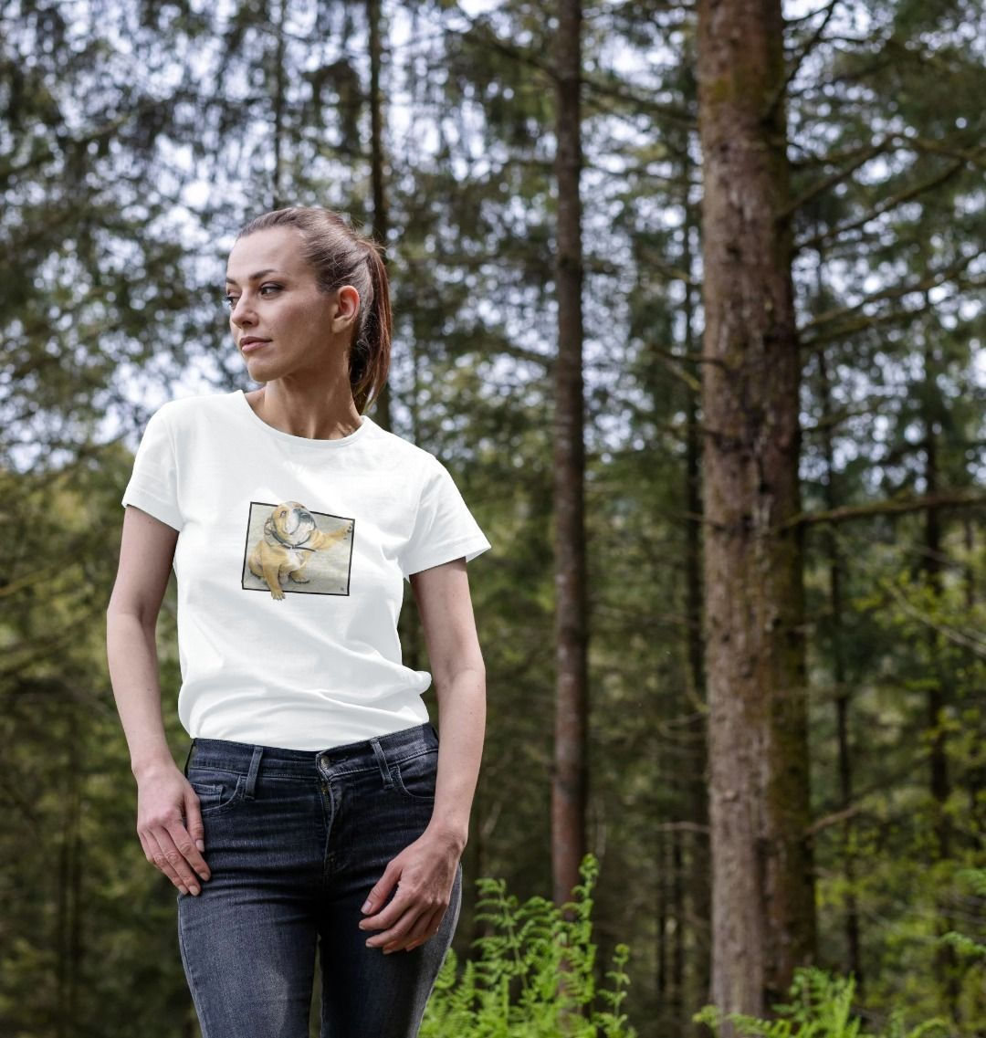 'Paws Up' Women's Crew Neck T-shirt - Certified Organic Cotton