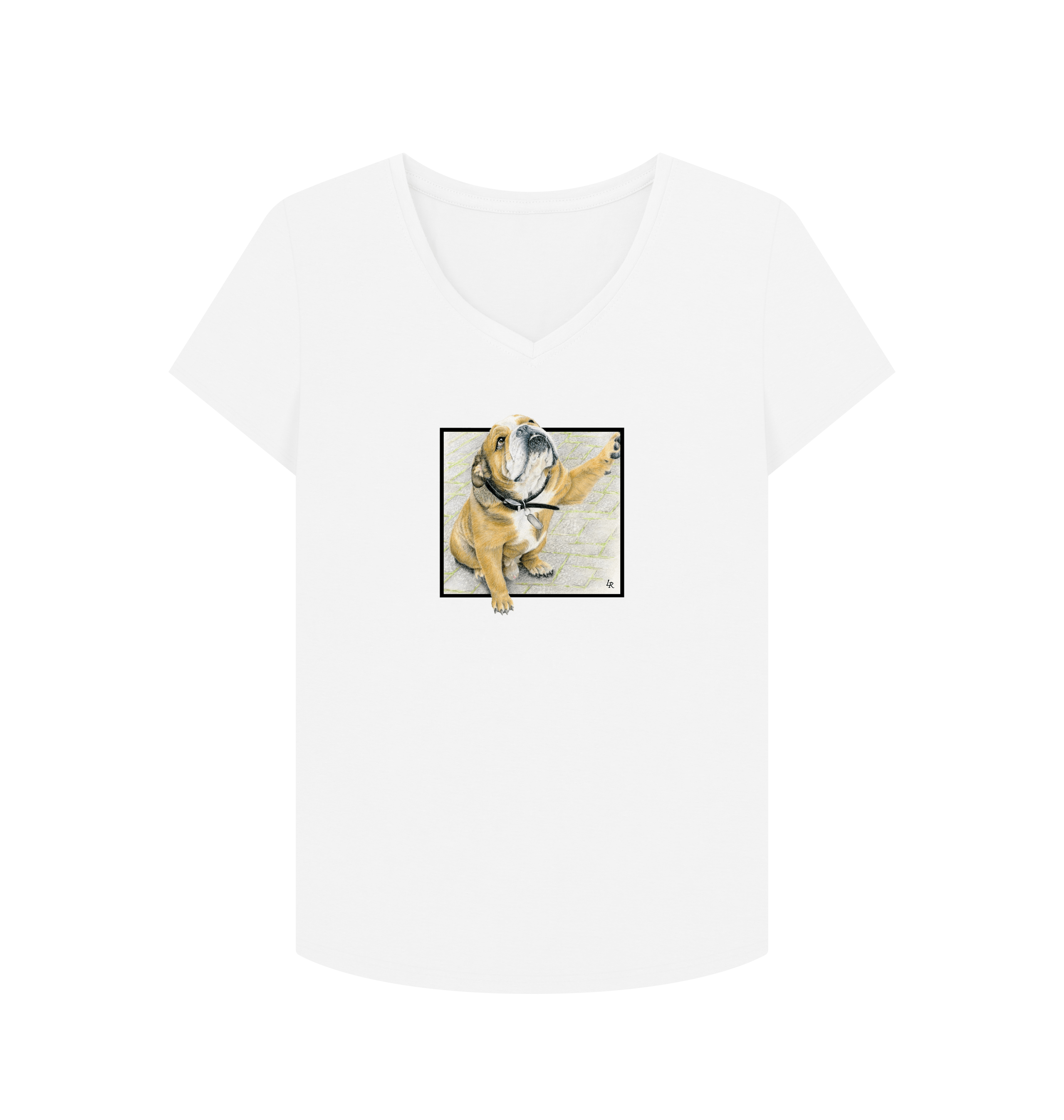 Women's V-Neck T-shirt - Paws Up! -   Certified Organic Cotton