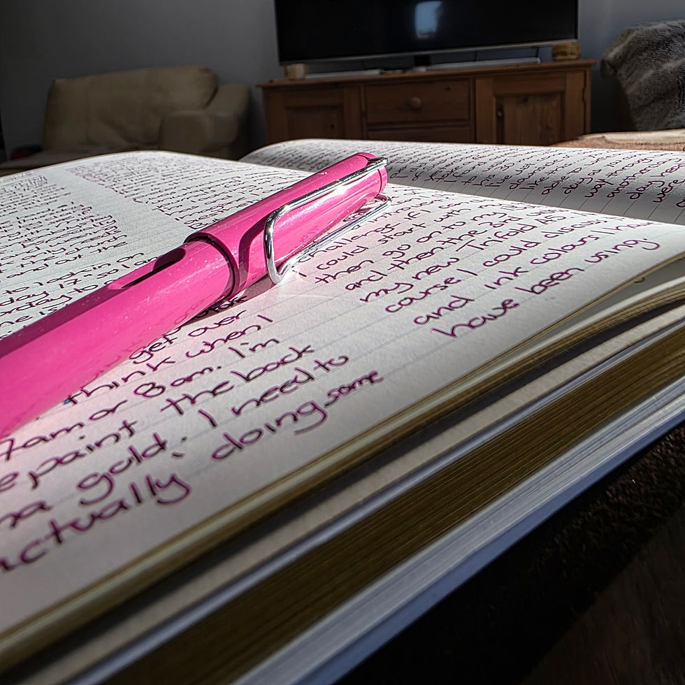 Using a fountain pen in a journal