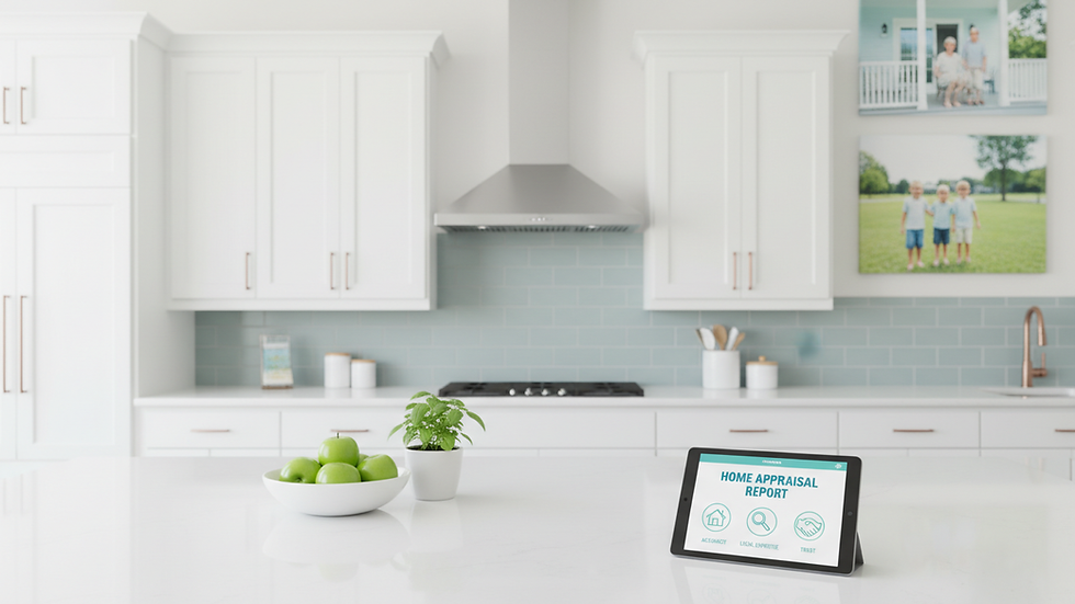 Close-up view of a clean and organized kitchen interior ready for appraisal