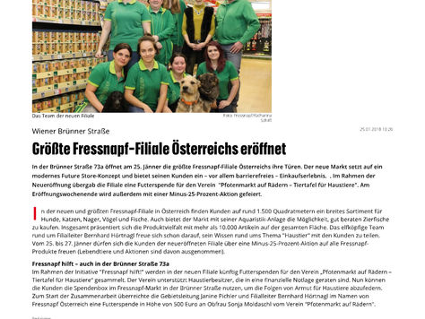 Die größte Fressnapf-Filiale in Österreich unterstützt den Pfotemarkt auf Rädern