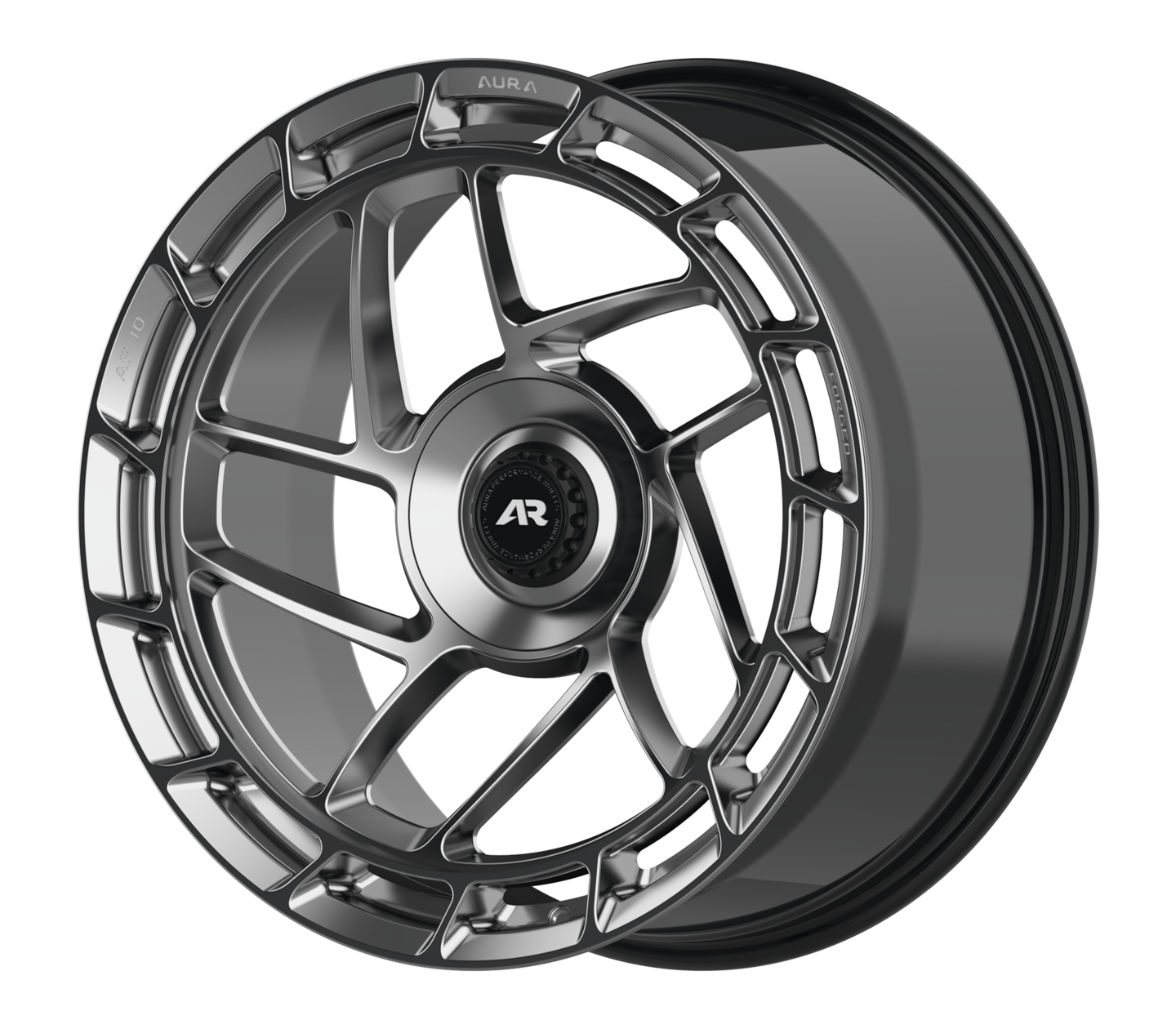 Aura Forged Aero Performance AF-08 Diamond Black with Center-Cap Design Cap