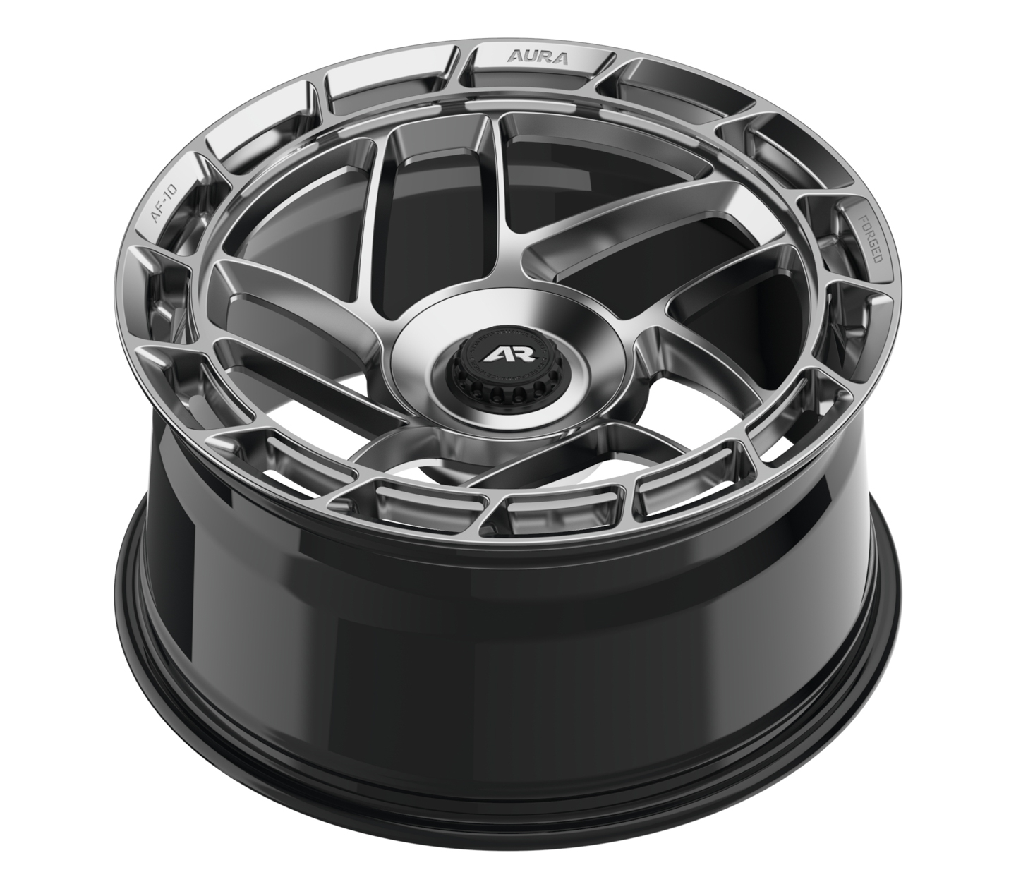 Aura Forged Aero Performance AF-08 Diamond Black with Center-Cap Design Cap