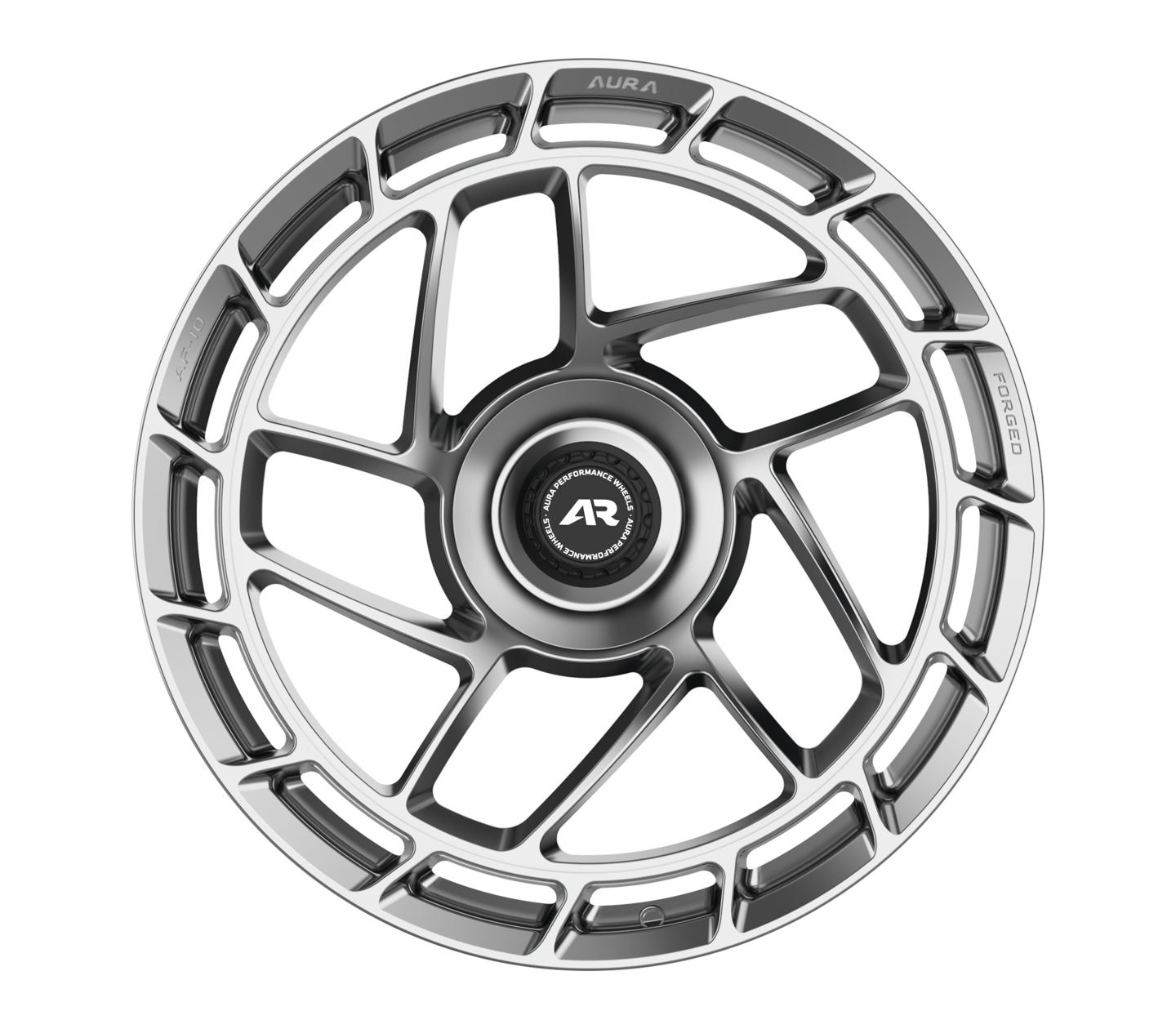 Aura Forged Aero Performance AF-08 Diamond Black with Center-Cap Design Cap