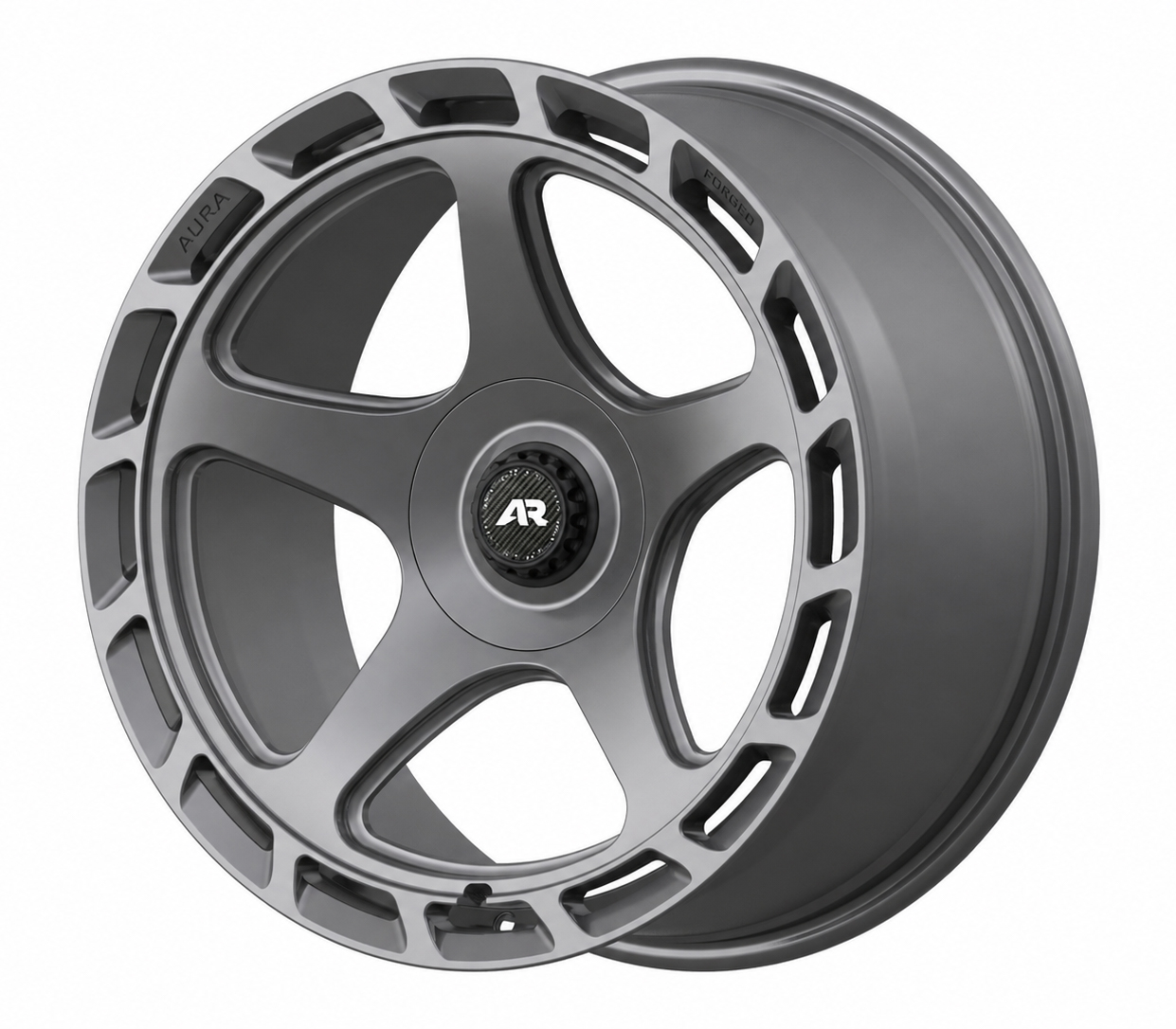 AF-05 satin grey Aura Forged Aero-Forged Aero Five AF-05 Forged Wheels