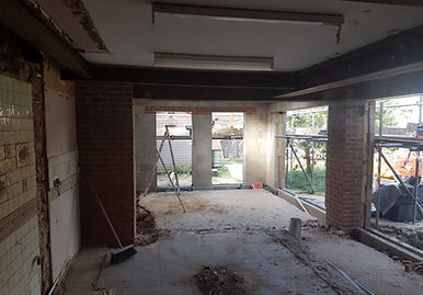 Ramsgate rear extension including steel beam install and new roof, concrete base and windows and doors fitted.