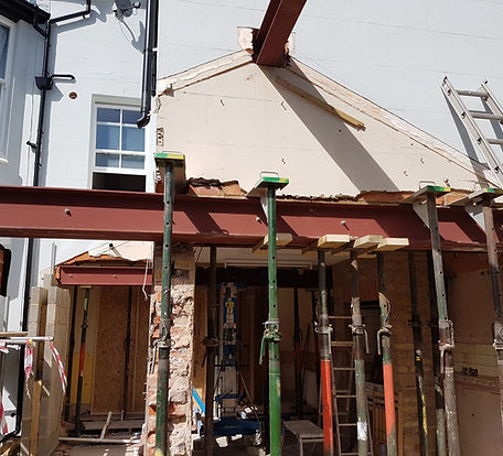 Steel beam installation and full side and rear extension in Ramsgate, Kent.