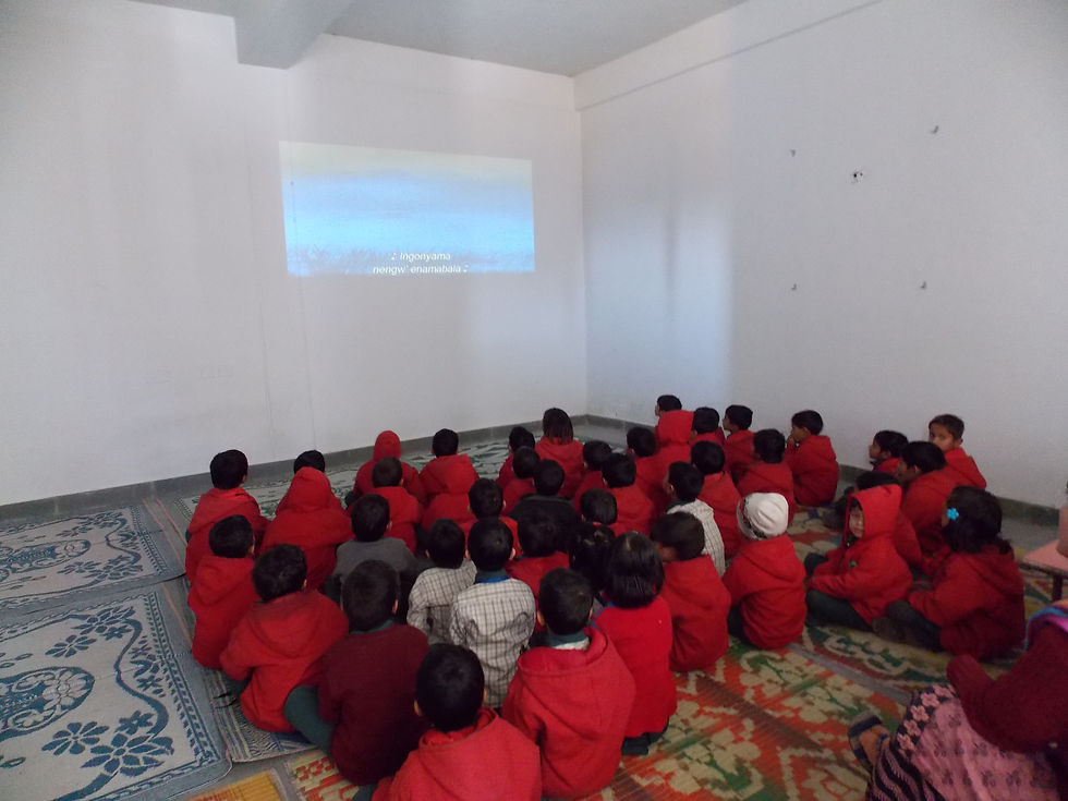 The new projector in the tech room