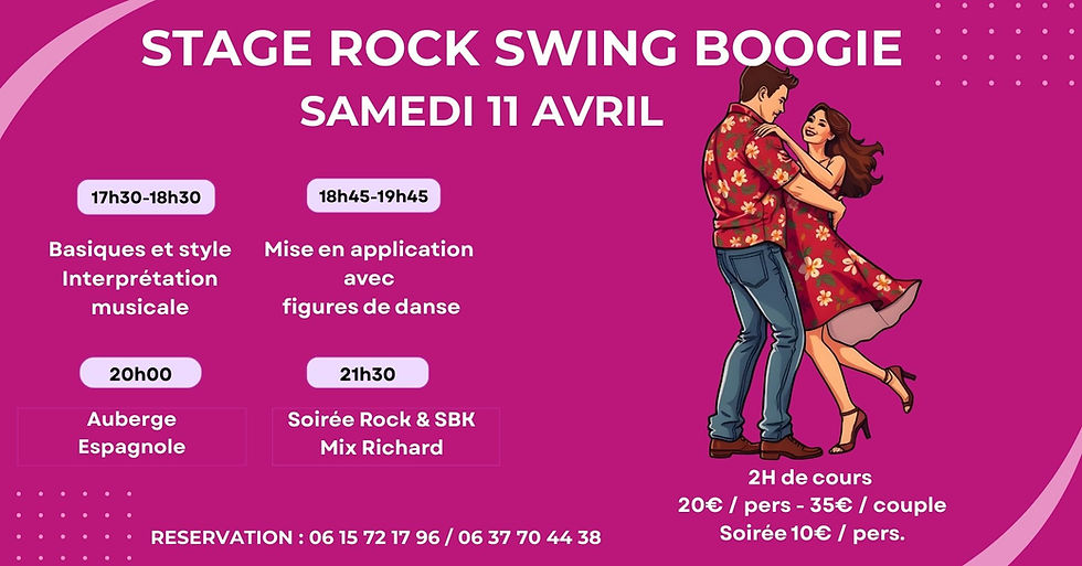 Stage Rock Swing Boogie & Soirée Rock et SBK