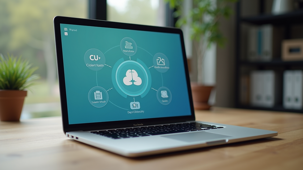 Close-up view of a laptop screen showing a mental health app interface