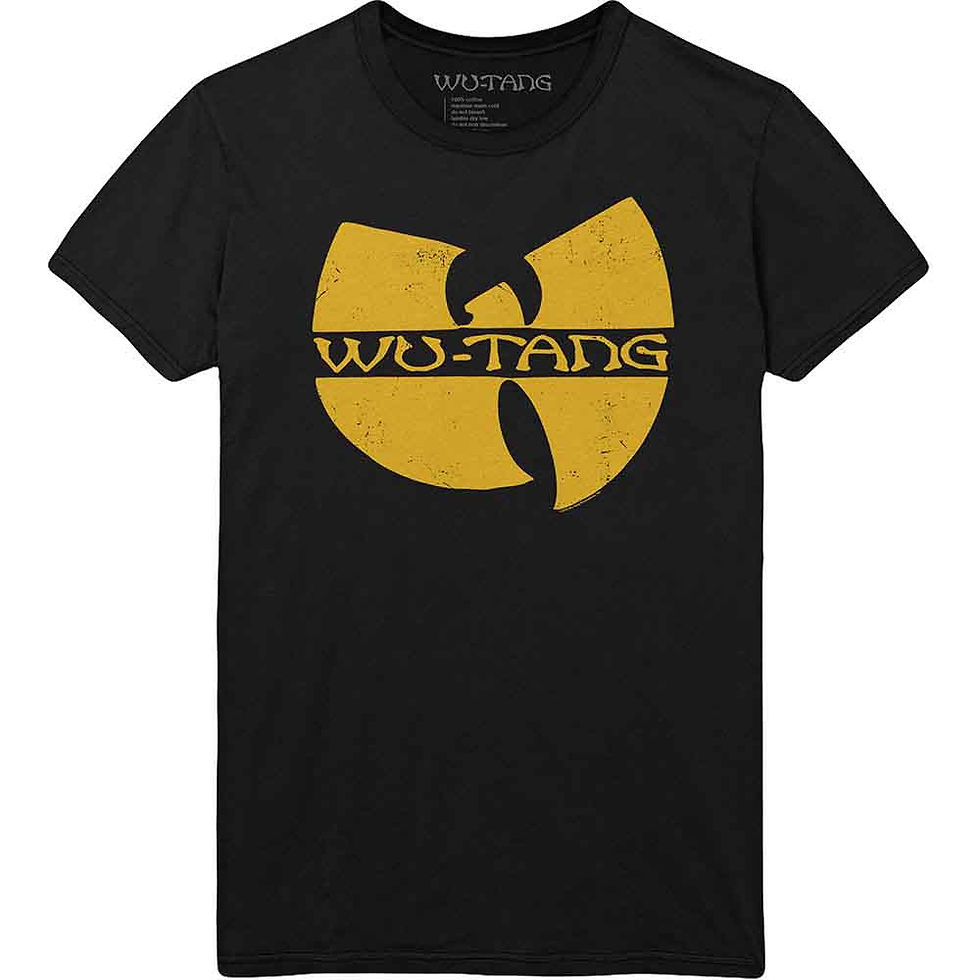 Step into the cipher with this black short-sleeve tee featuring Wu-Tang Clan’s iconic Logo design. The bold yellow “W” emblem