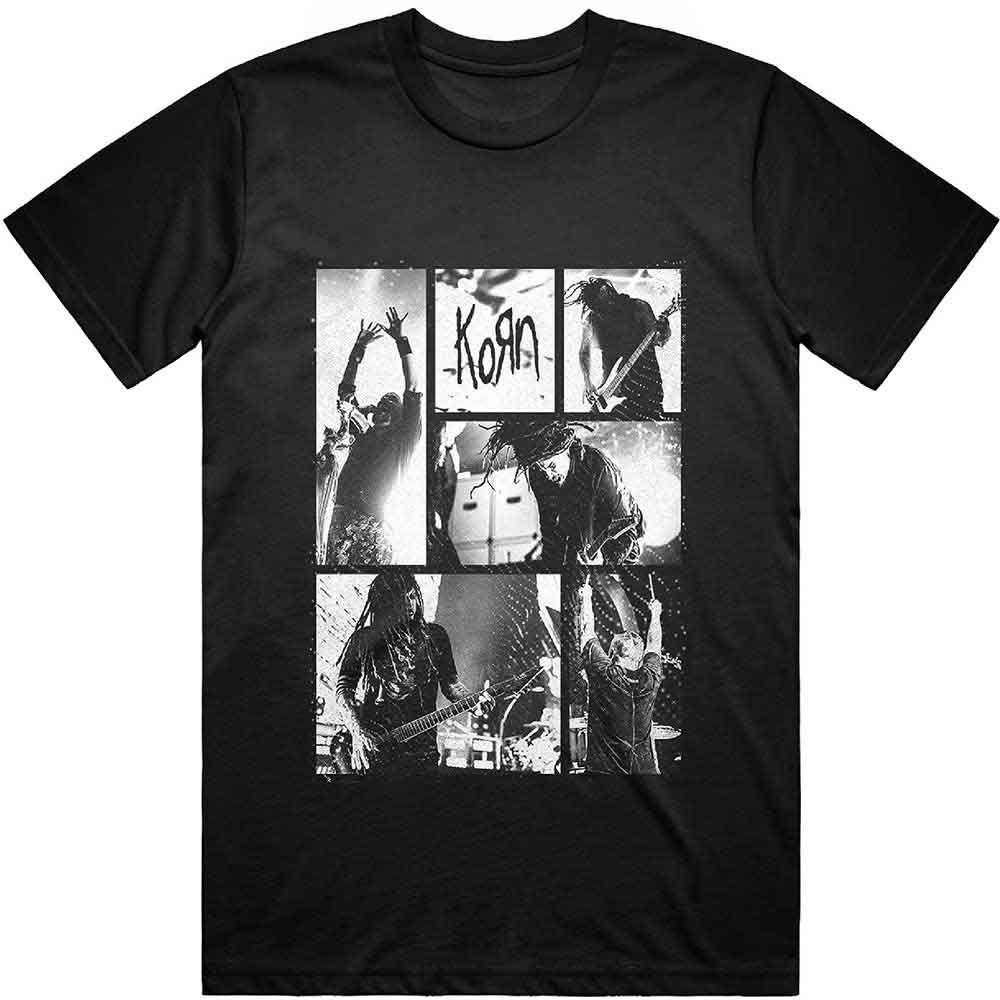Korn Unisex T-Shirt: Blocks – Grayscale Chaos Edition