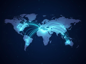 A stylized map showing the global reach of China's solar lighting influence.