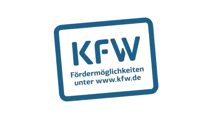 Logo der KfW – Kreditanstalt für Wiederaufbau, Förderbank für Energieeffizienz und Sanierungsmaßnahmen