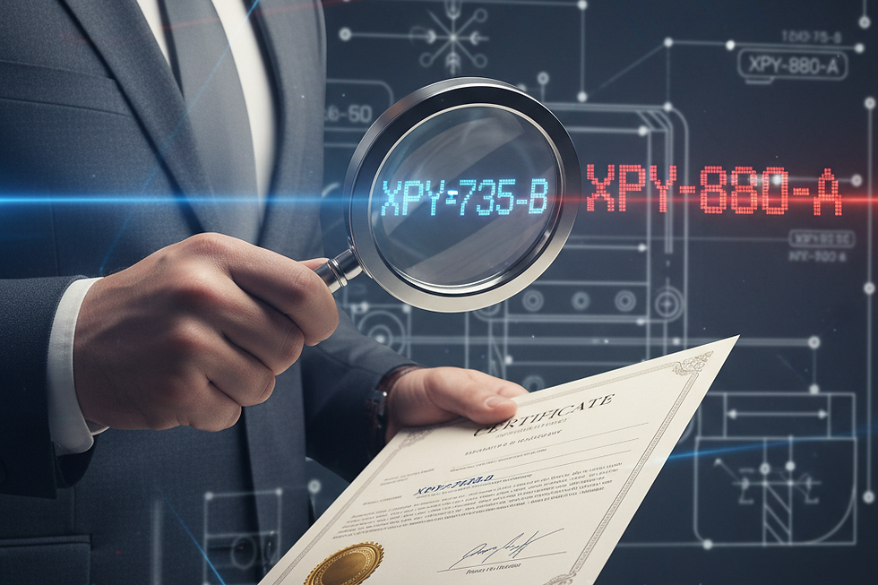 A professional verifying the details of a certificate to avoid out-of-scope documentation.