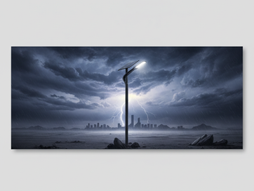 A solar street light pole engineered to withstand extreme weather conditions.