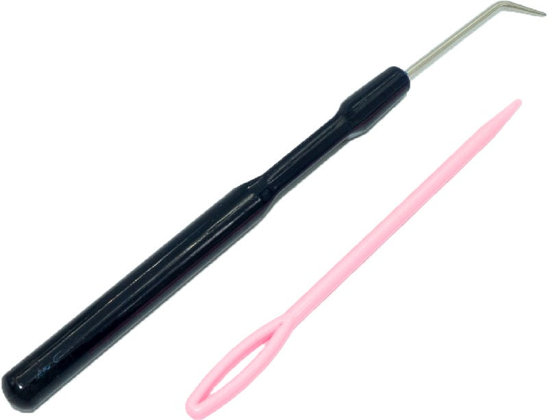Gancho para telar y aguja lanera plástica de 9.5 cm