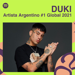 DUKI, el artista argentino más escuchado del mundo en 2021
