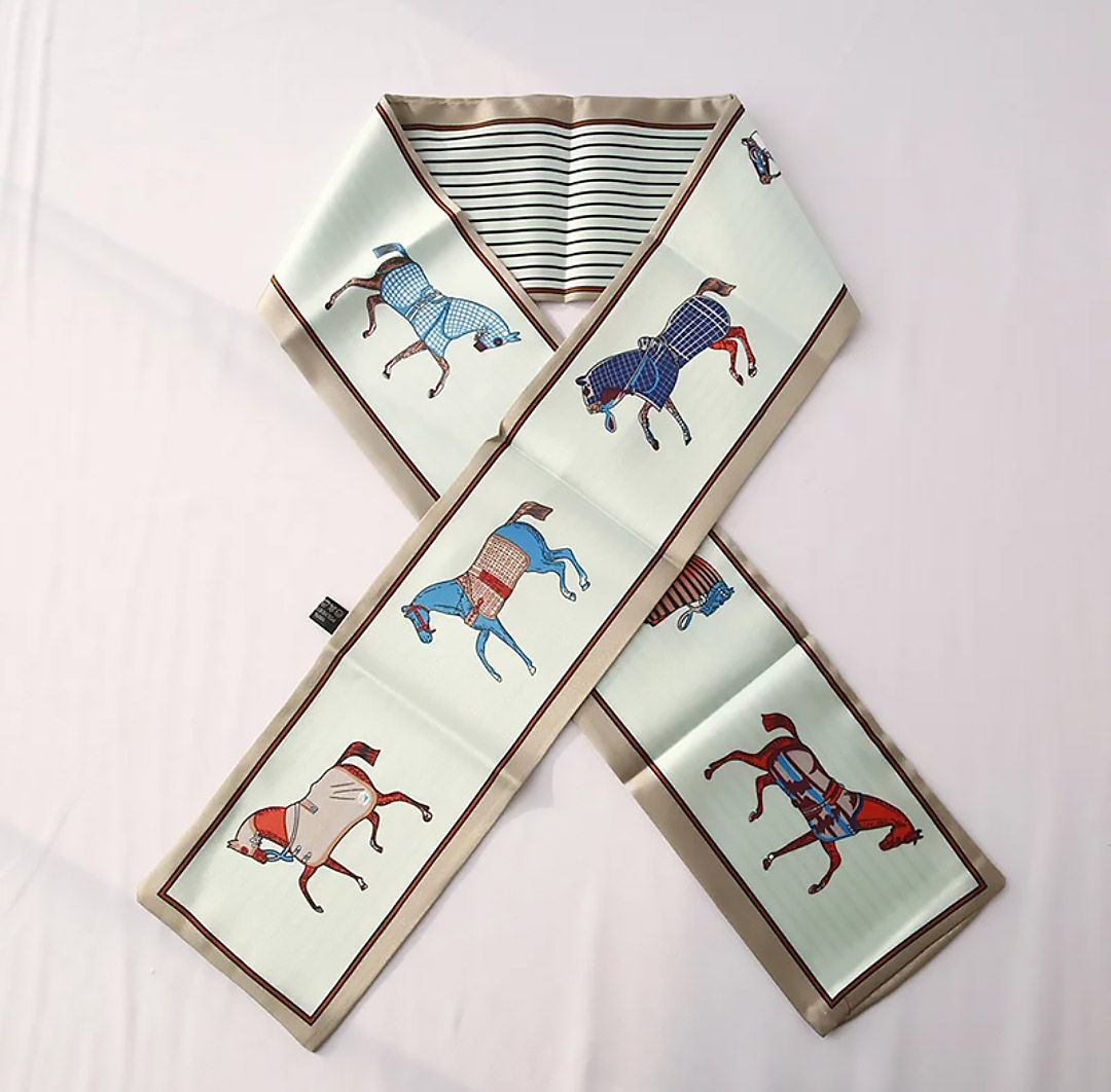 Scarf Green Horses