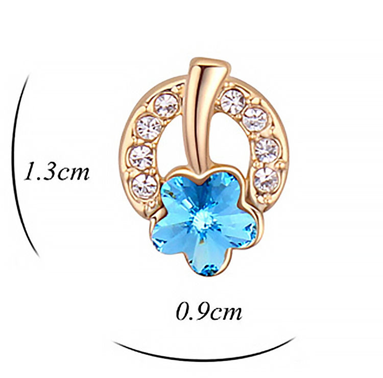 Miniatyrbild: Örhängen Lucky Flower Horseshoe Sea Blue