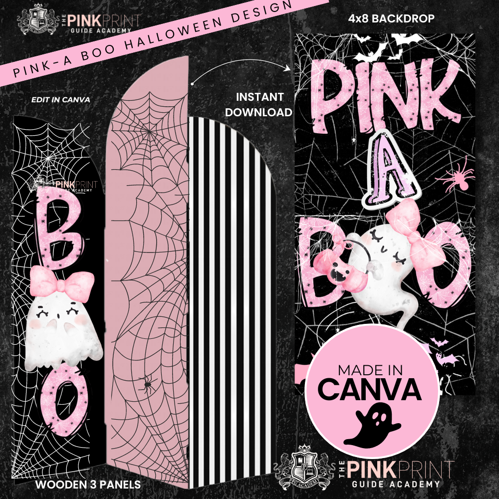 Pink A Boo Canva Template