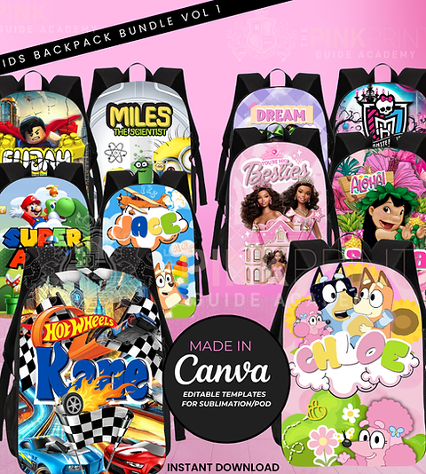 Kids BackPack Bundle (Editable)Templates |CANVA | Ppg Academy