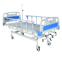 Three Function Manual ICU Bed With ABS Panel And Collapsible Railing