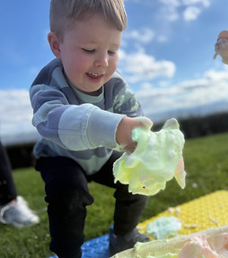 Child playing with mess