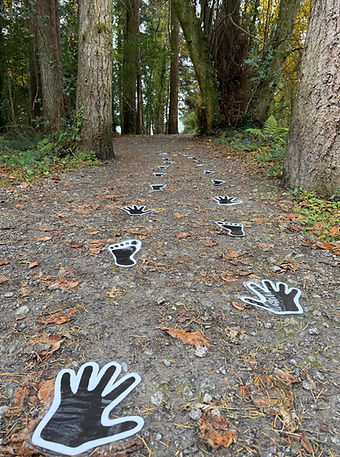 Footprints on the floor