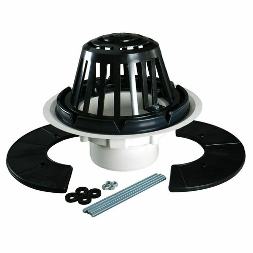 6" Roof Drain with Receiver Pan, UnderDeck Clamp & Plastic Dome