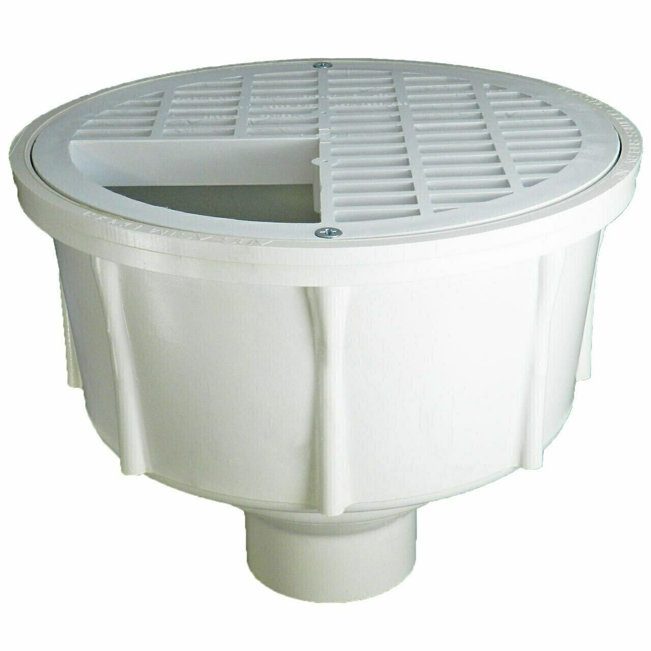 3" Round Deep Sump Receptor Drain with Three-QuarterPlastic Grate