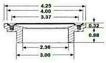 Thumbnail: 2"x3" Pipe Fit General Purpose Drain - Short Version with Nickel Strainer